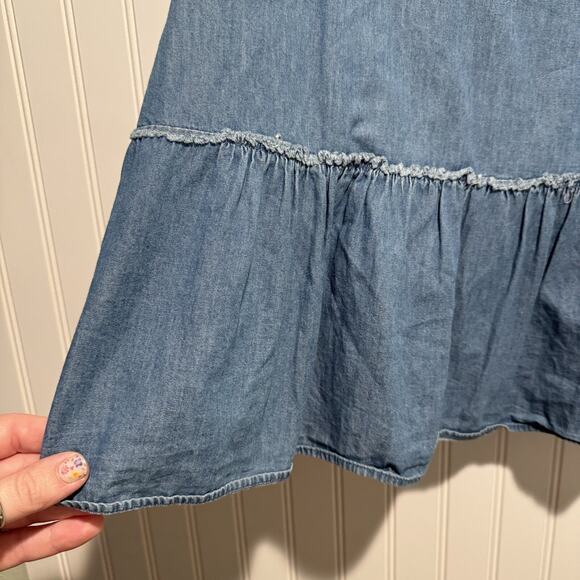 Universal Thread Chambray Denim Peplum Top Size XXL - Picture 3 of 7